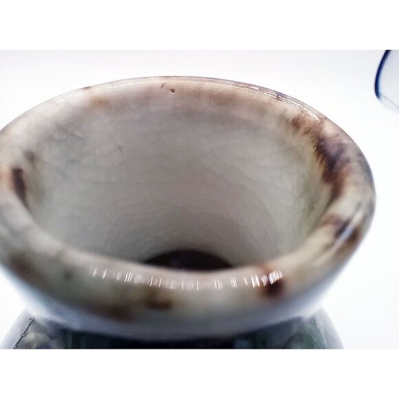 Vintage Bud Vase Wony  Japan Cherry Blossom Drip Glaze Handmade Pottery Kitschy - Picture 9 of 16